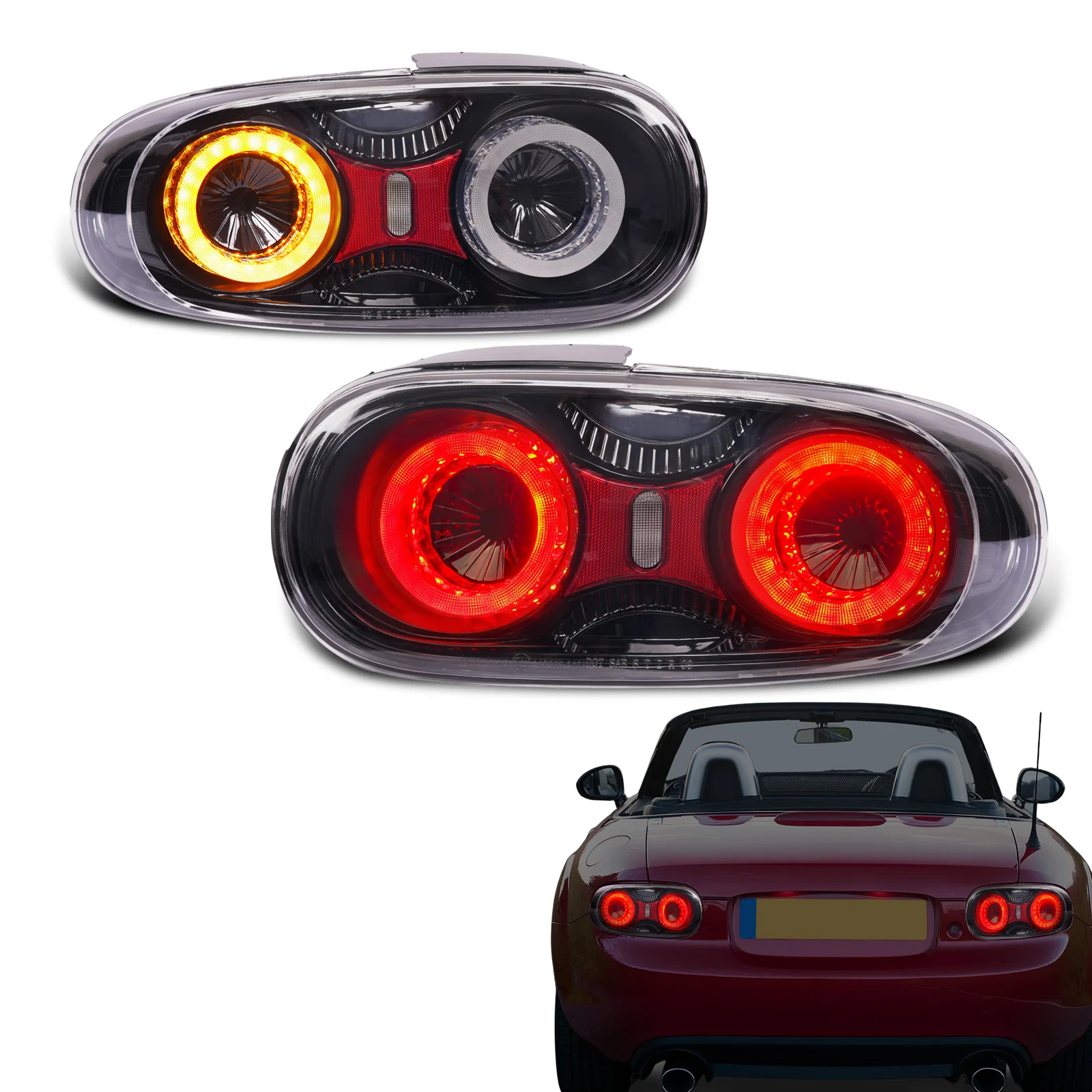 

Archaic New LED Auto Stop Light Built-in Reflector Startup Clear Taillights for Mazda MX-5 Roadster Miata MX5 NC Tail Lights