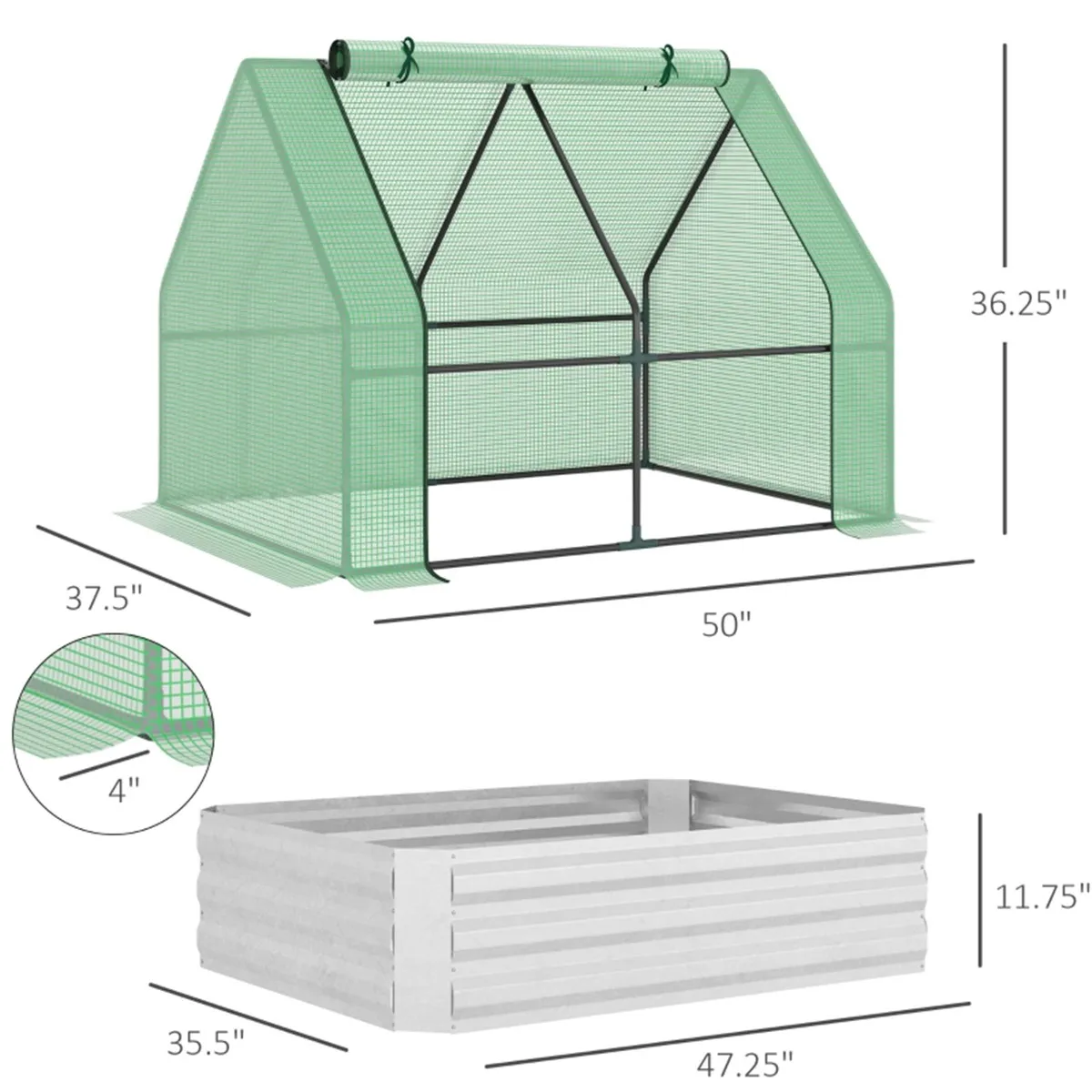 

Outdoor Furniture Mini Greenhouse Green