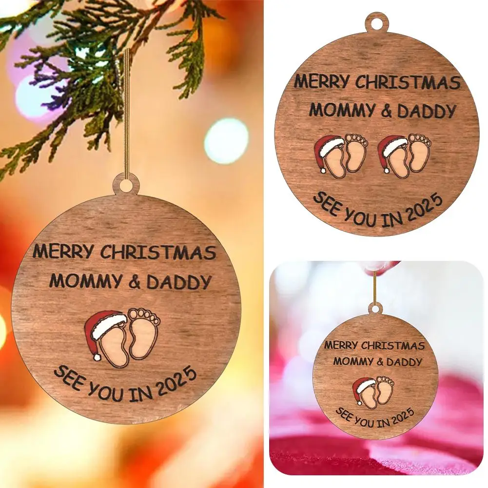 Merry Christmas Mommy And Daddy Ornament Family Ornament Tree Board Baby In Decorations Announcement Christmas You See 2025 J0C8