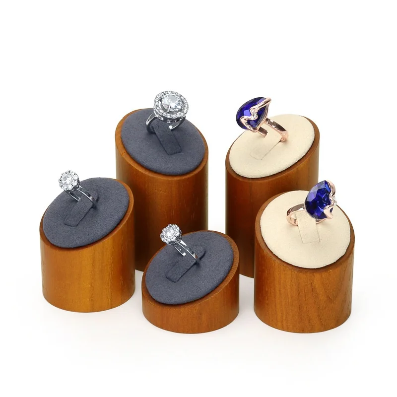 

Подставка для колец из массива дерева: демонстрационная витрина для ювелирных изделий класса люкс, среднего и низкого ценового сегмента, модный держатель для украшений для девушек