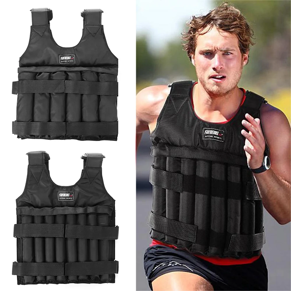 3/15/20/35/50kg Loading Weight Vest Jacket Sand Clothing for Running Training Fitness Equipment Adjustable Waistcoat Jackets