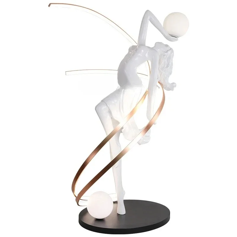 XL Figure Sculpture Abstract Floor Lamp Stairs Dance Muse Art Large Ornament Ornament