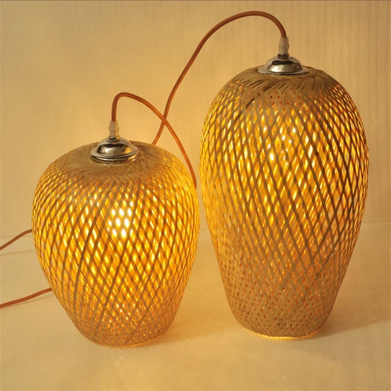 Bamboo Chinese Style Pendant Lamp Hight Quality Pendant Hand Make Lights Living Room Restaurant Dining Room Hanging Lighting Set view 3