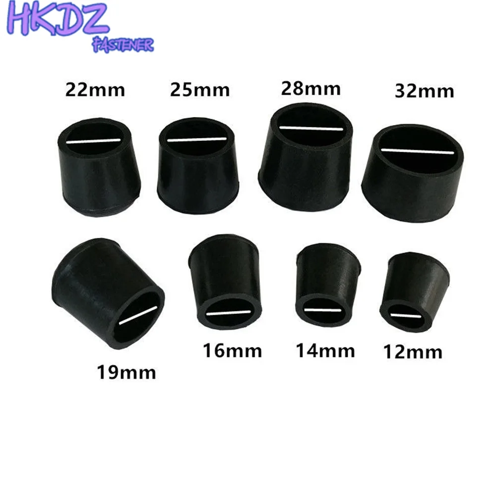 Kursi Karet Hitam Meja Kaki Tongkat Pipa Tubing Penutup Akhir Topi Non-slip Penutup 12 15 16 ~ 45Mm