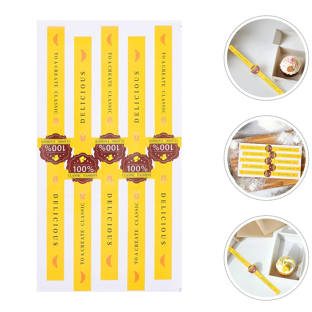 

200Pcs Cake Packaging Stickers Self Adhesive Baking Sealing Labels Waterproof Tamper Evident Decorative Food Package Seal