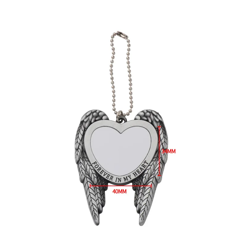 Sublimation Blank Keychain Ornament Angel Wing&Love In Hand Pendant Festival Party Ornaments For Thermal Tranfer Print