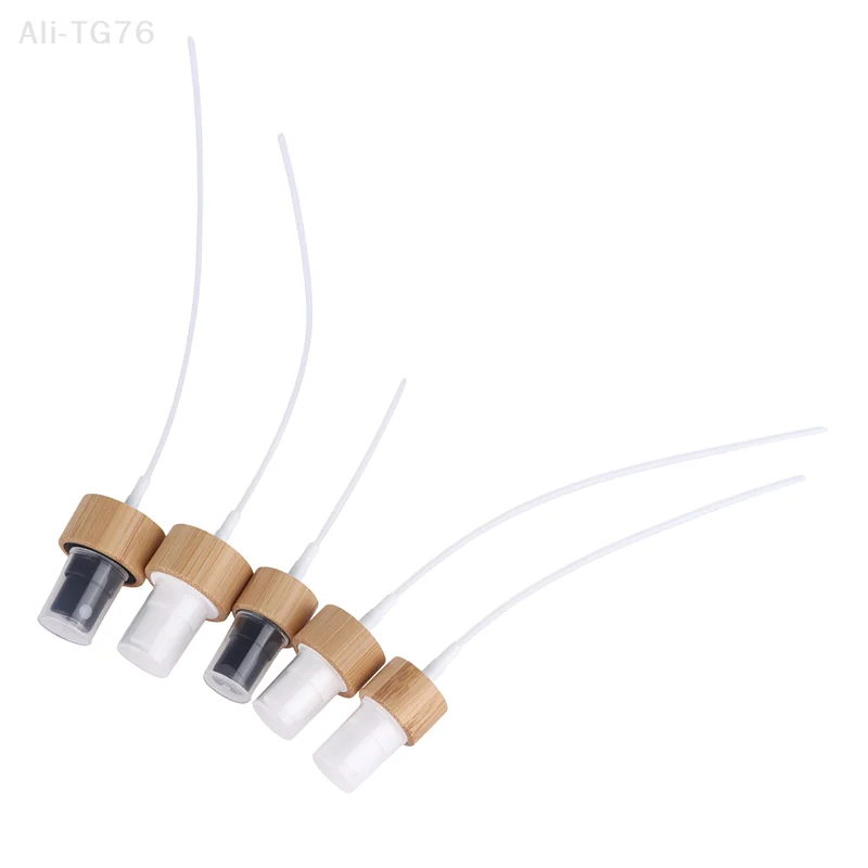 1PCS Eco-Friendly Bamboo Plastic Skincare Packaging Bottle Pump Lid 18-410 20-410 24-410 Wooden Cover Lotion Caps Spray Top