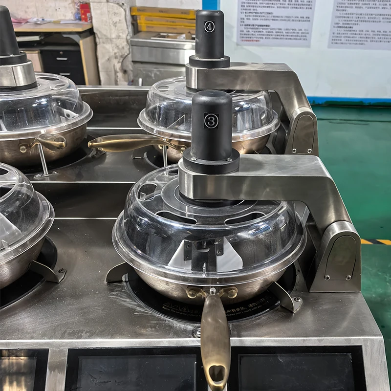 v  Kitchen Canteen Wok Intelligent Cooking Robot Four Head Commercial Automatic Cooking Machine Stir Fried Rice Machine