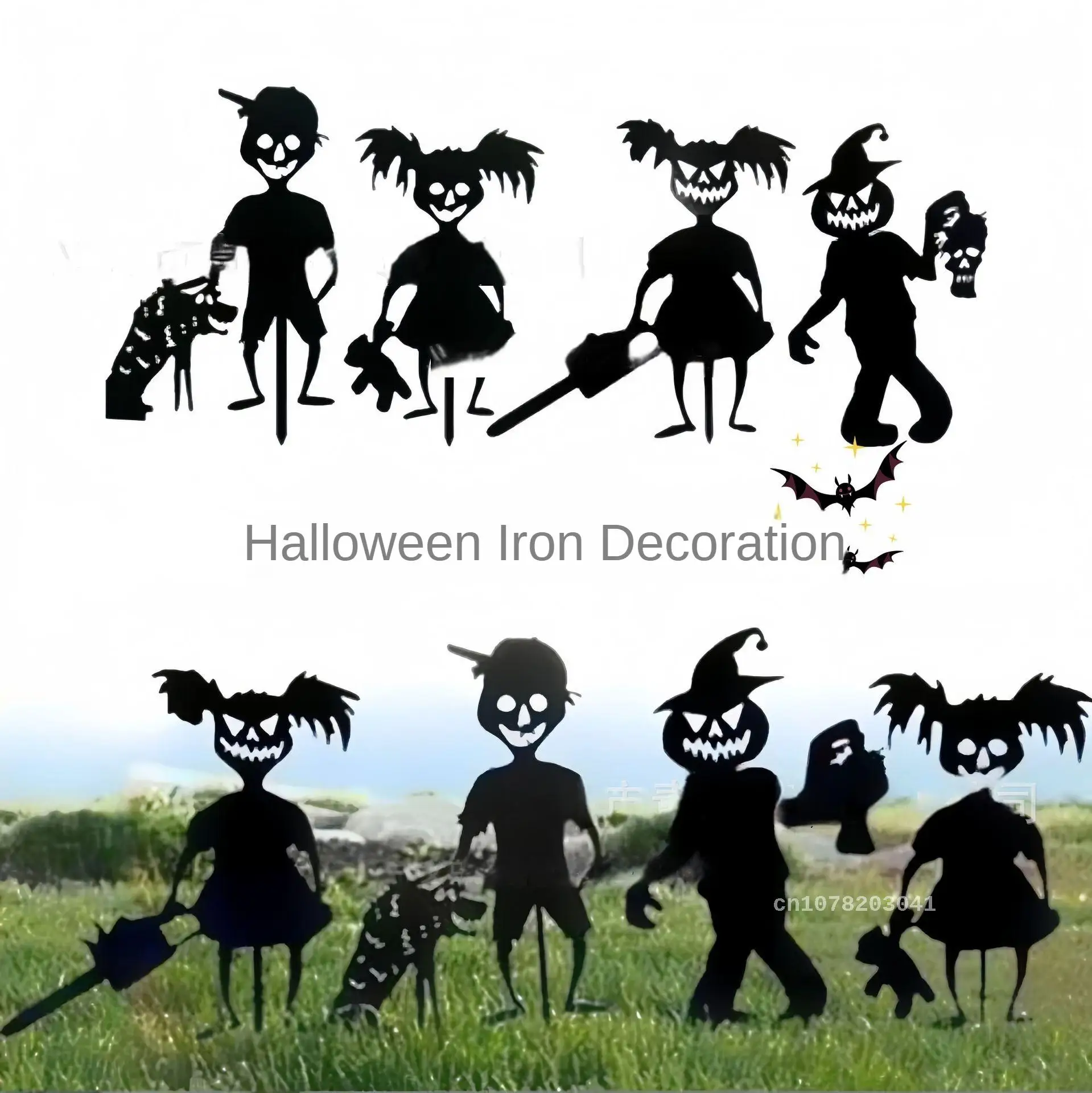 

Halloween simulation little devil witch gardening metal art decoration ghost zombie scarecrow plugin iron stake