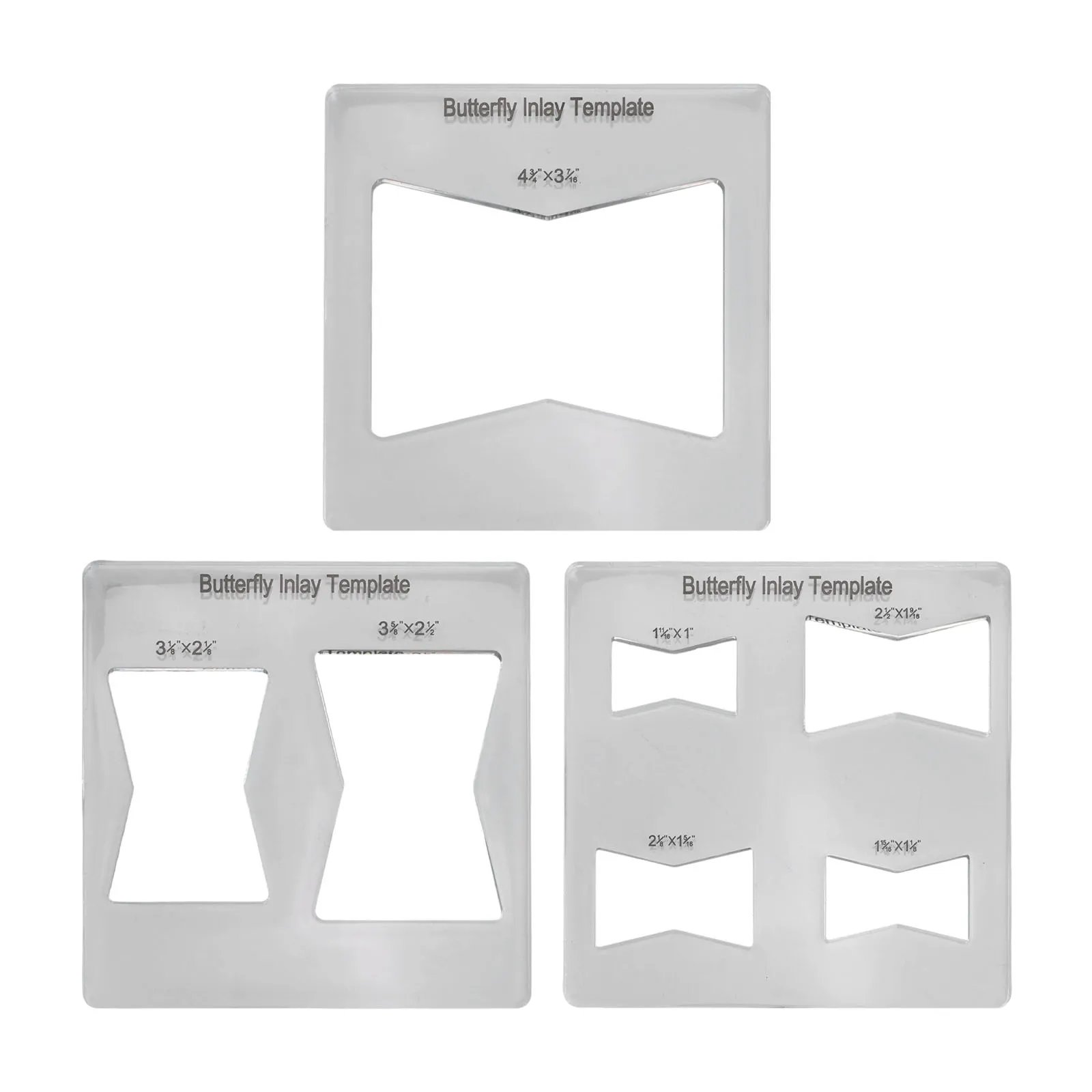 Transparent For Acrylic Butterfly Inlay Template Set For Woodworking Router Bit Cutting Decorative Mosaic Key Repair Tool Kit