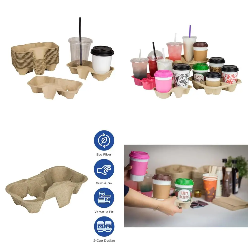 

Karat C5001 Формованное волокно 2 подстаканника для чашек емкостью 8 до 24 унций (упаковка из 600 шт.)