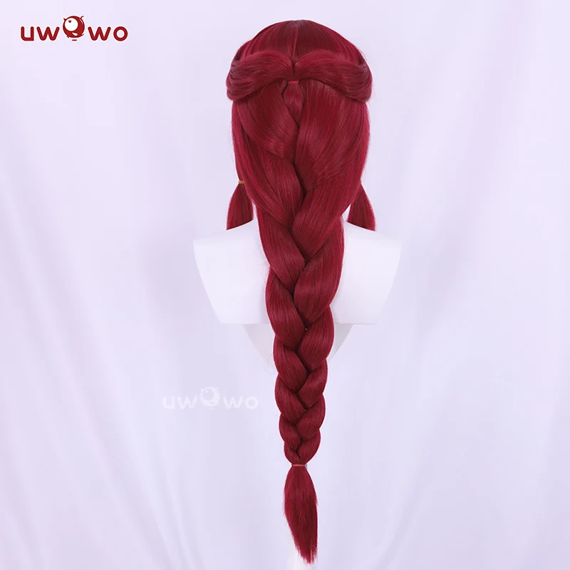 UWOWO Ahri Wig Game League of Legends/LOL: Foxfire Ahri 2023 ASU Cosplay Wig Long Hair with Ear Brown Red Hair 80CM