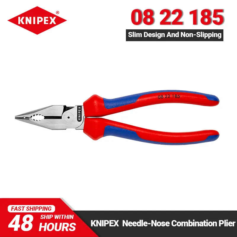 

KNIPEX 08 22 185 Needle-Nose Combination Pliers for Cutting Wires Electrical Tools for Installation and Repair Work