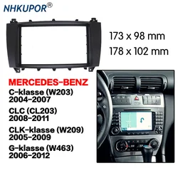 Car Radio Fascia For MERCEDES-BENZ C-klasse W203 CL203 CLK-klasse 2 Din Auto Stereo Dash Panel Mount Frame Kit