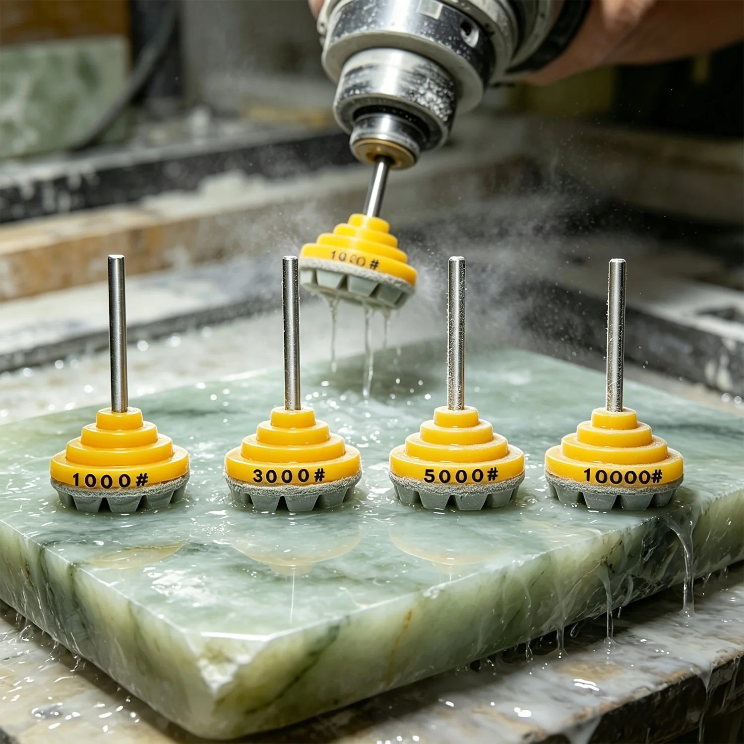 4pcs 1-Inch Integrated Wet Polishing Pads, Professional Jade Polishing Tools High Precision Grinding Discs for Jade Carving Gem