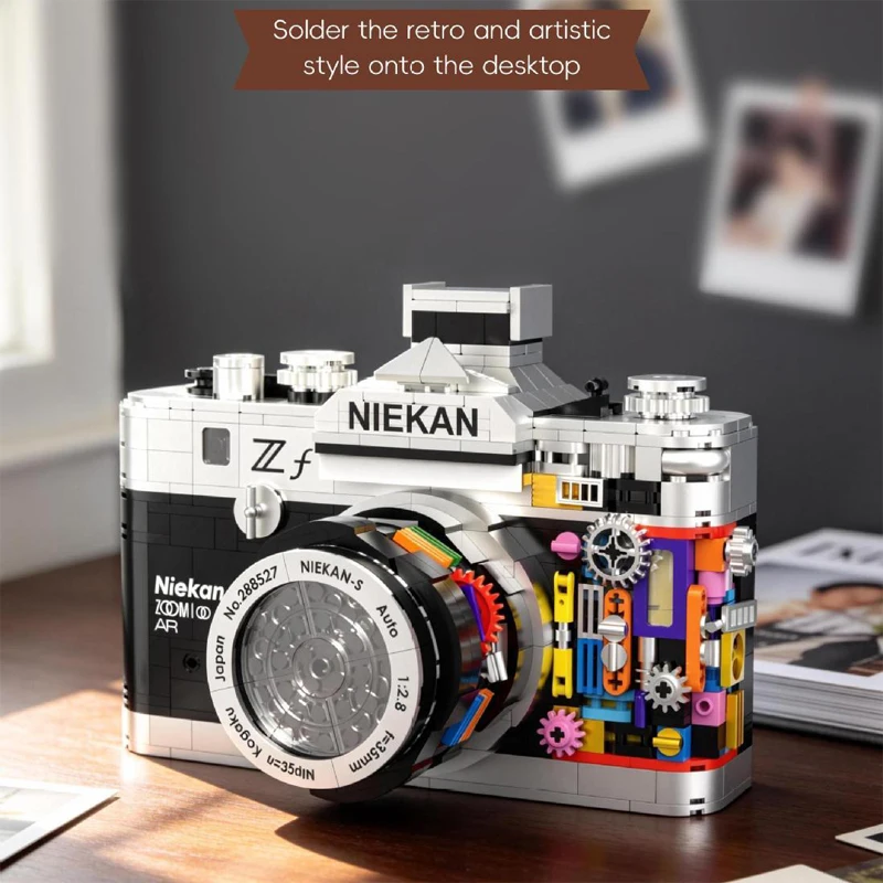 

Retro Mechanical Camera Building Blocks Set, DIY Assembling Model Toy, Creative Gift for Adults Birthday/Christmas/Halloween