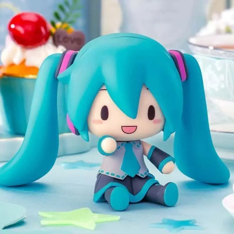 Figurinha de Desenho Animado Q-version Hatsune Miku, Figurinha Pequena de Silicone de Alta Qualidade Estilo Japonês para Exibição em Mesa 2026