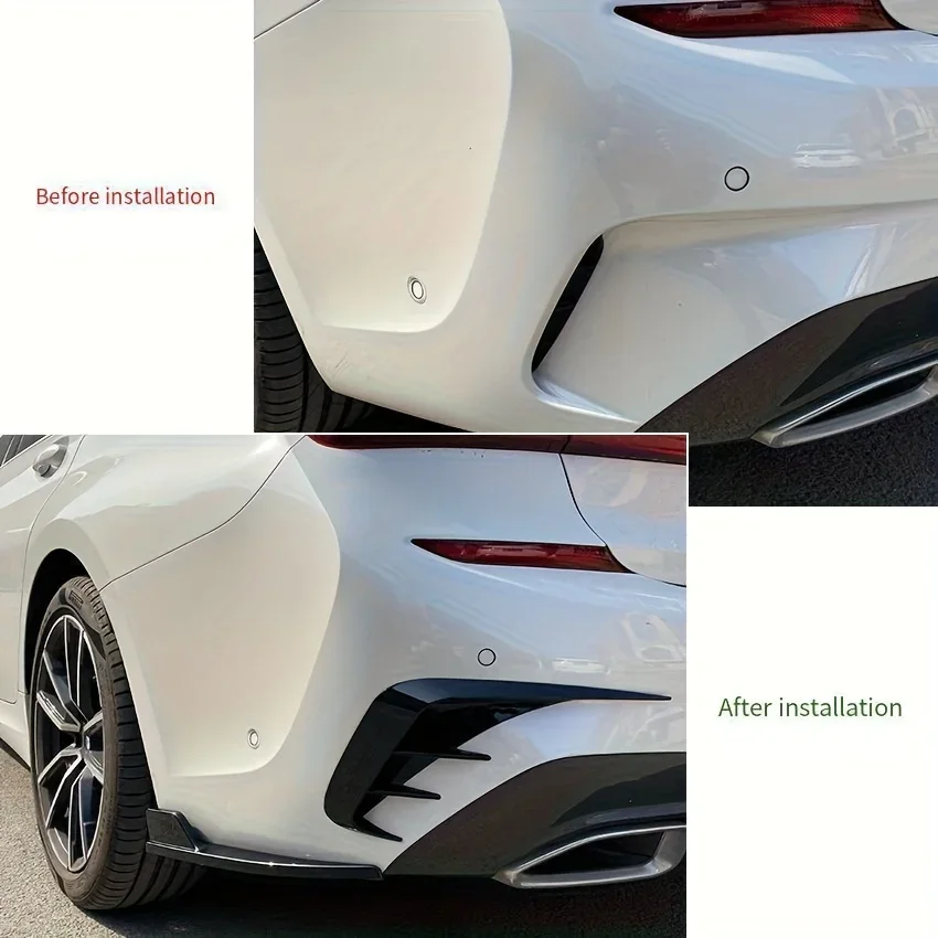 2 Stück Universal Auto Heckstoßstangenlippe Diffusor Splitter Spoiler Kratzschutz für Limousine SUV – Detail 6