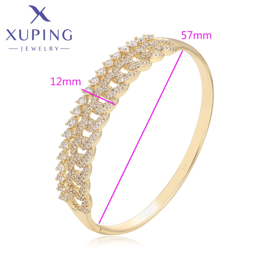 Xuping Jewelry Hot High Fashion New Arrival 57mm Light Gold Color Bangle for Women Exquisite Birthday Party Gift X001171460