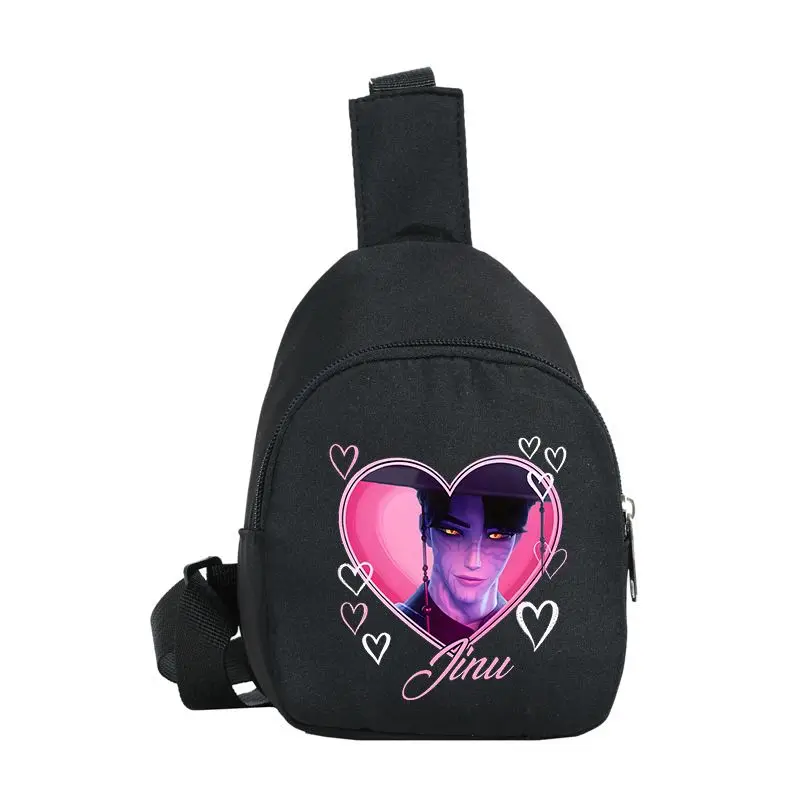KPop 악마 사냥꾼 인쇄 패션 숄더 백 귀여운 만화 캐주얼 크로스바디 웨이스트 백 소년 소녀 생일 선물