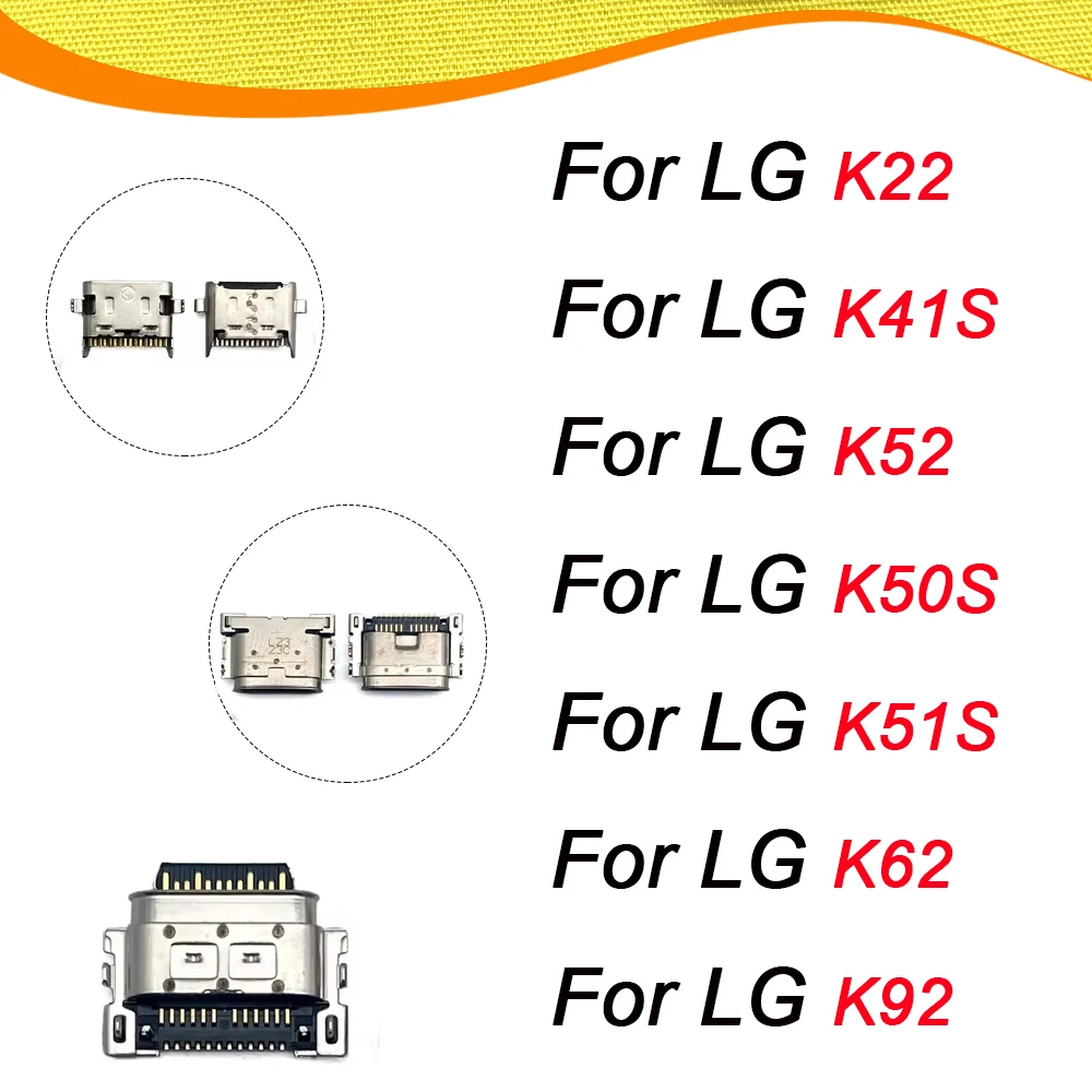 For LG K22 K41S K42/K52 K50 K50S K51S K61 K62 K92 Q60 V30 V40 Micro USB Charging Port Dock Socket Plug Charger Connector