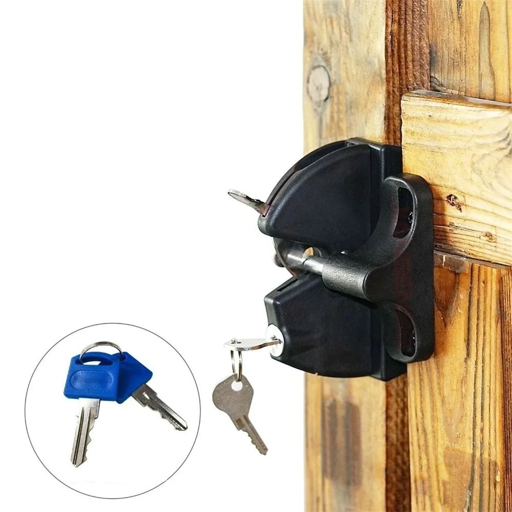 Lockable Gate Latch with Key Operation for Patio Pool and Yard Fence Applications Requiring Consistent Security