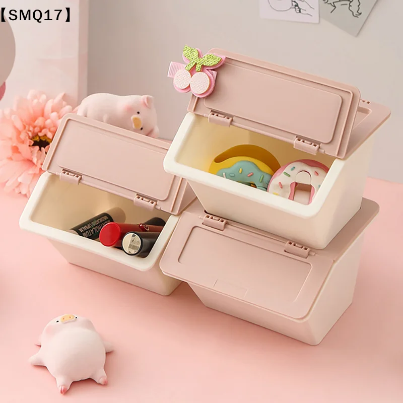 Desktop Storage Box Can Be Cleaned In 3 Colors Stackable Folding Desktop Storage Simple And Easy Sundry Storage Drawer【SMQ】