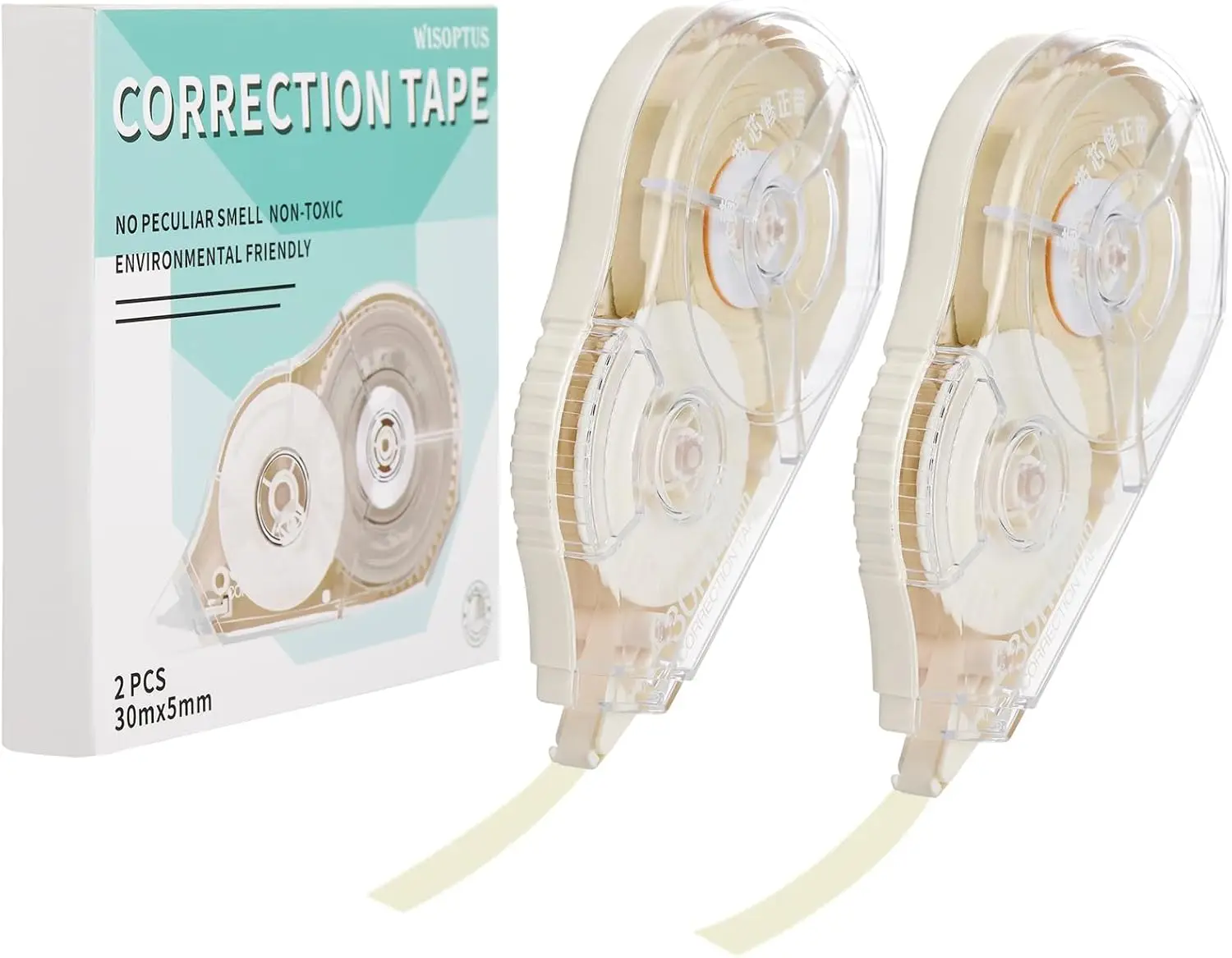 

Beige Correction Tape 100ft, Smooth Glide No Residue Quick Dry for School Office Crafting Journaling 2 Pack