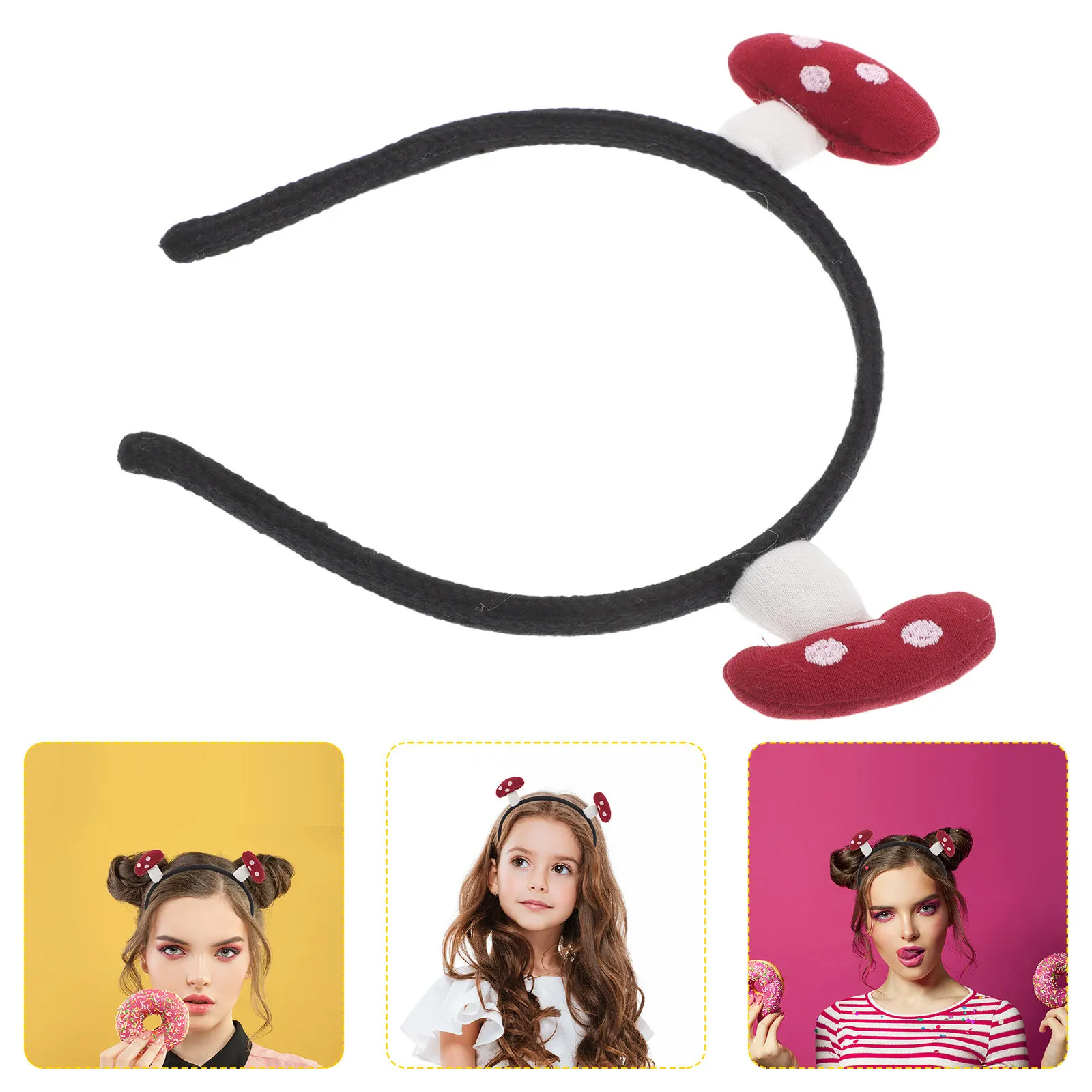 Cute Mushroom Headband for Soft Fabric Creative Hairband Party Cosplay Birthday Hair Accessories Mushroom Hairband