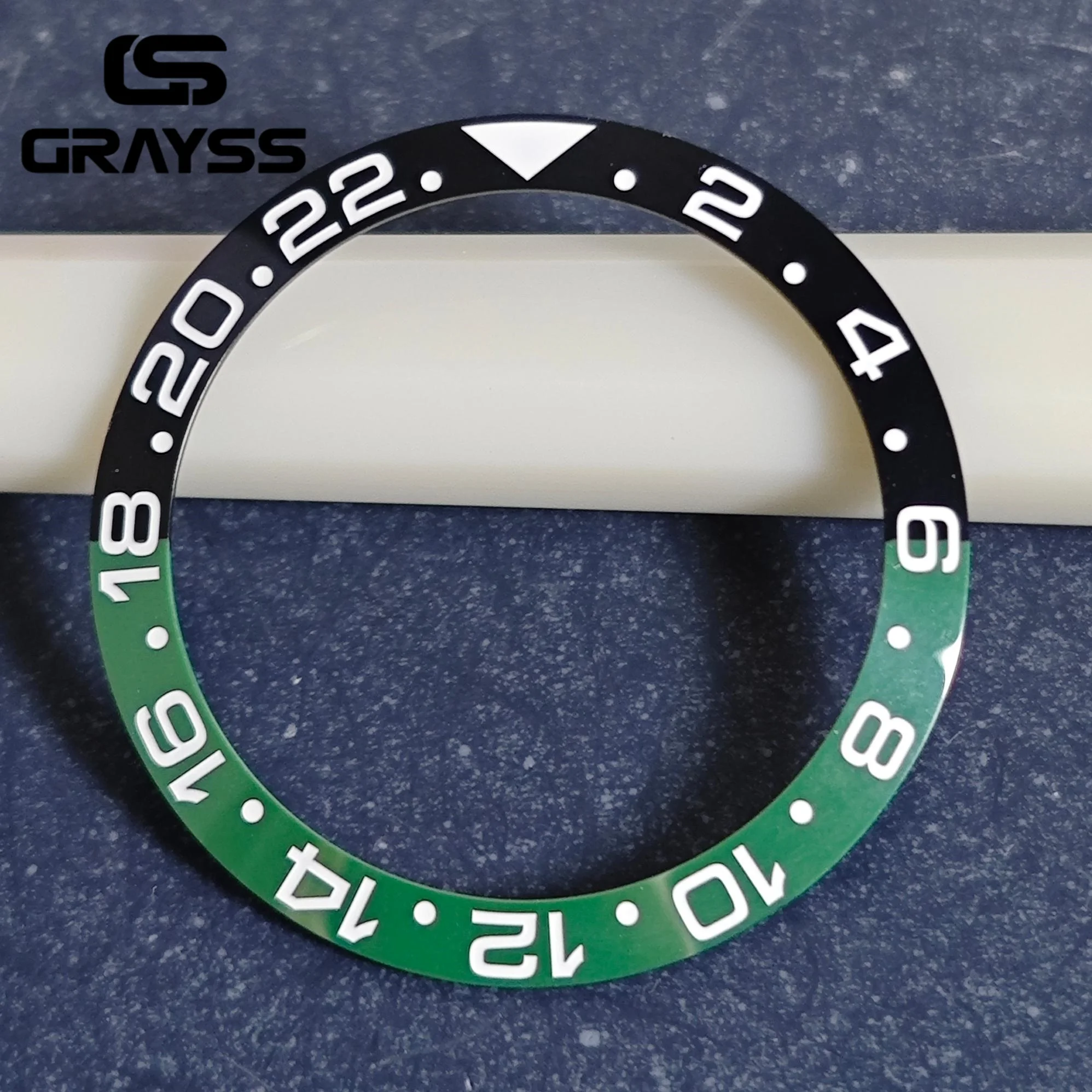GRAYSS 38mm Keramik Für 40mm SUB Uhrengehäuse Legierung Uhr Lünette Einsatz Ring Hang NH35 NH34 GMT Tauchen Männer Uhr Teil Zubehör