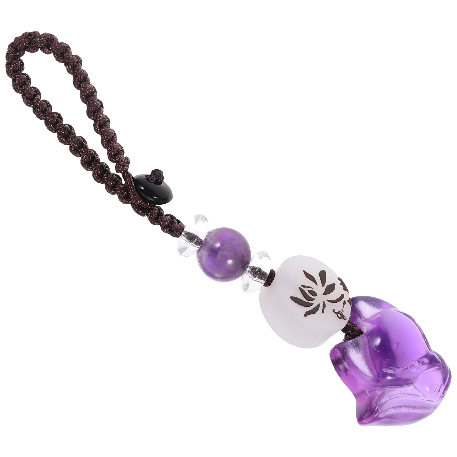 Decorations Amethyst Keychain Lovers Locket Holder Crystal Culture Portable Phone Charm