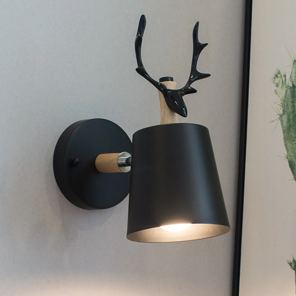 

Modern Antlers Deer Head Wall Lights Children's Room Decor Wall Lamps Bedroom Bedside Lamp Aisle Corridor Home Indoor Lighting