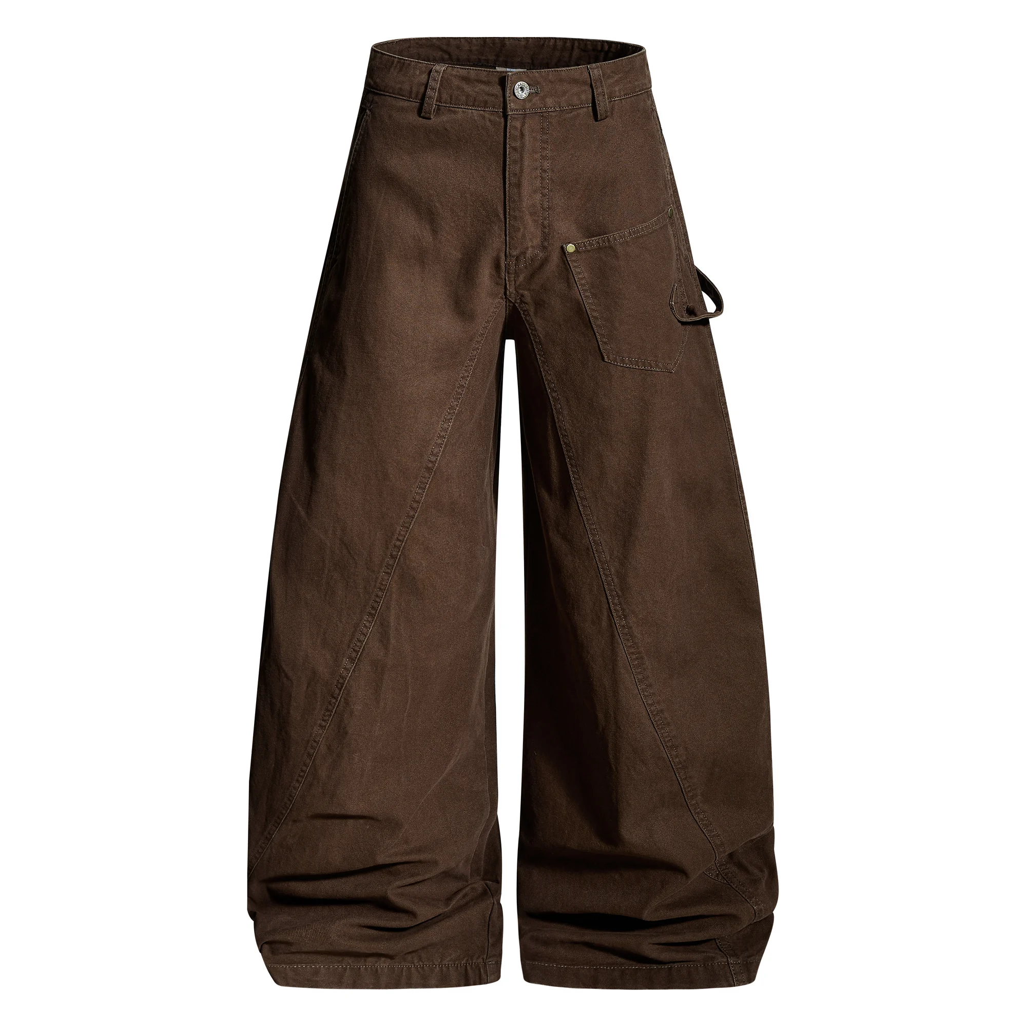 

GXFortune American Retro Deconstructed Knife- Pants Men's Straight Loose Wide Leg Casual Workwear Long Trousers