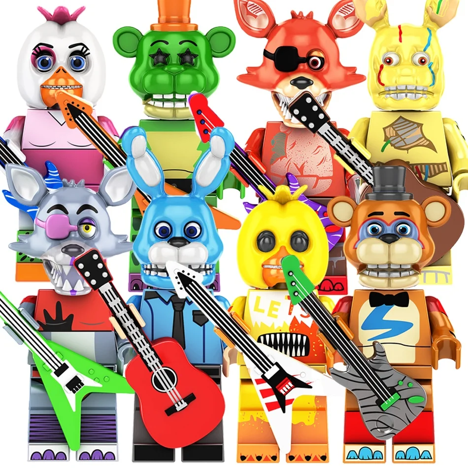 NOVO Boneco de Jogo FNAF: Mini Figuras de Blocos de Montar - Esqueleto Thriller - Brinquedos de Presente