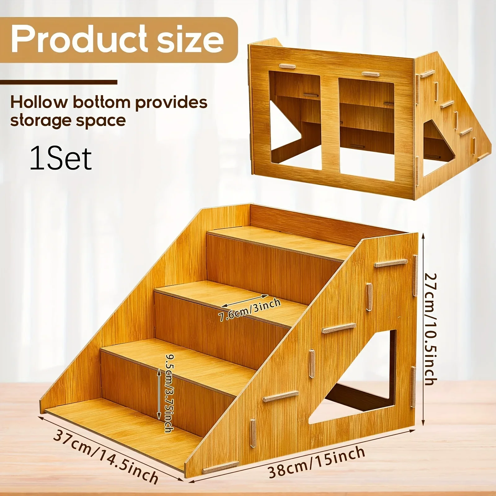 4 Tier Wooden Ladder Display Stand, Florist Storage Rack For Flower Shop Craft Market Retail Shop Home Decor Ornaments