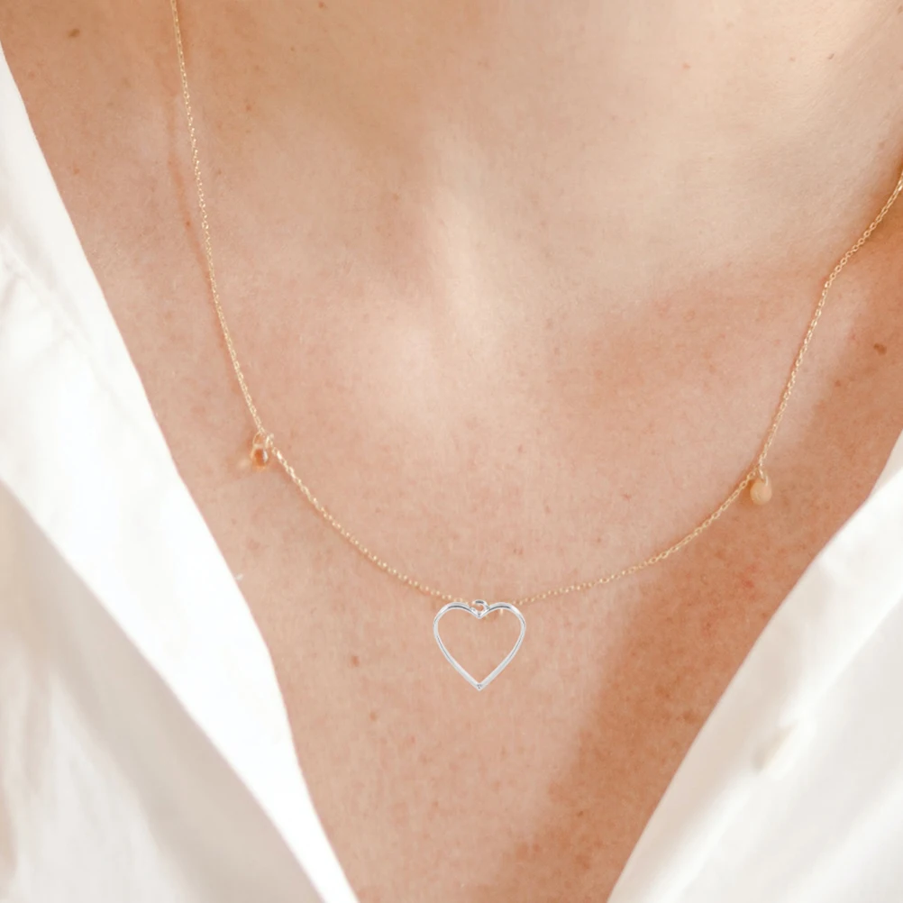 

30pcs Jewelry Accessories Heart Shaped Bezel Frames Hollow Pendants Diy Earrings Making Supplies Alloy Charm Bracelets Necklace