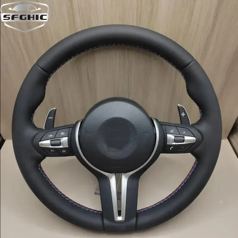 M Classic Performance Full Leather Sport Steering Wheel For BMW F30 F10 F90 E90 E30 E46 F80 E60 M3Carbon Braze Steering Wheel