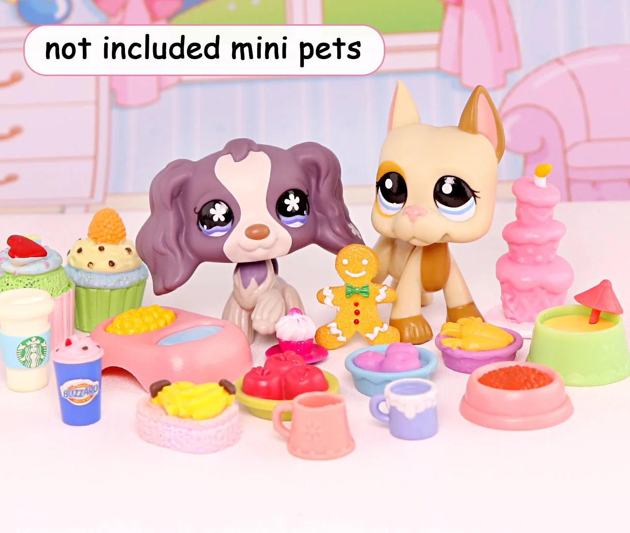 

Mini LPS Pet Shop Accessories Randomly 5 Bowls And 5 Drinks Suit Accessories For Short Hair Cat and Collie(Excluding Toys)