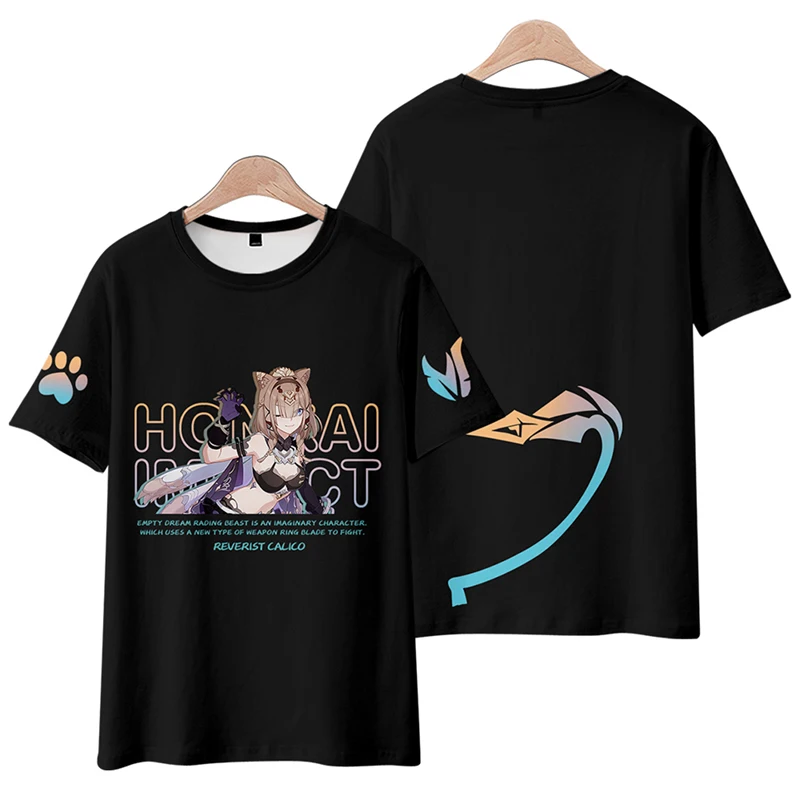 Anime Honkai Star Rail Fu Xuan 3D Print T Shirt para Homens e Mulheres, Moda Verão, O-pescoço, Manga Curta, Tshirt Engraçado, T-shirt Gráfico, Cosplay