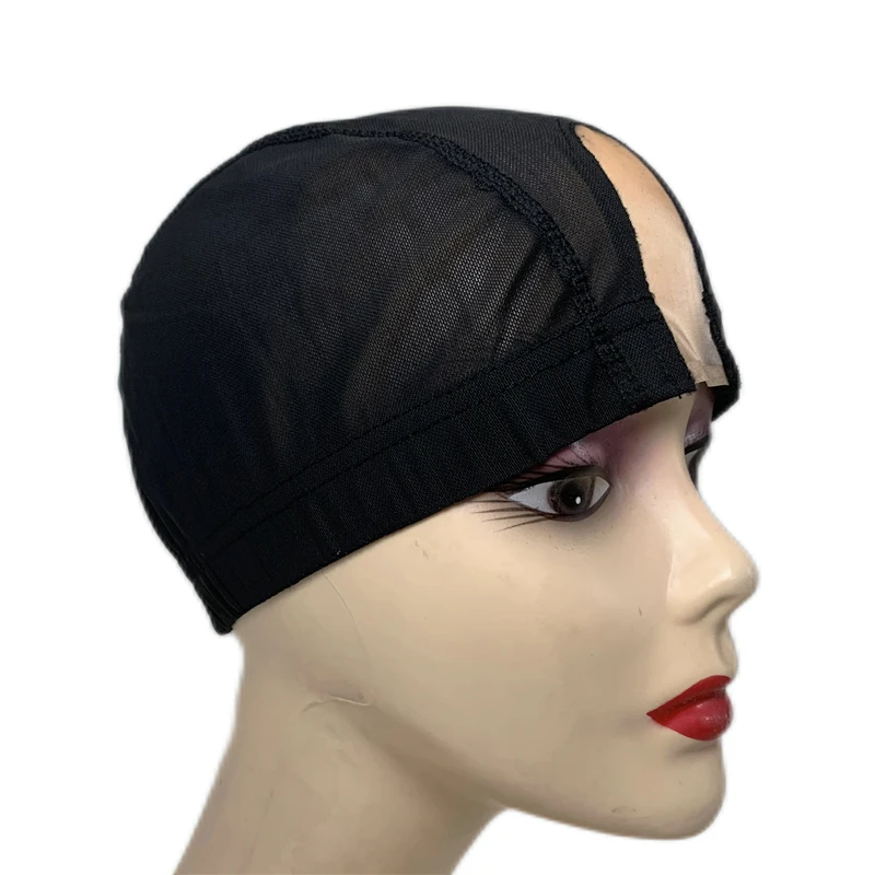 10pcs Wholesale Custom Logo Adjustable Closure Glueless Spandex Mesh Dome Wig Caps Ventilated Mono U Part Wig Cap for Making Wig