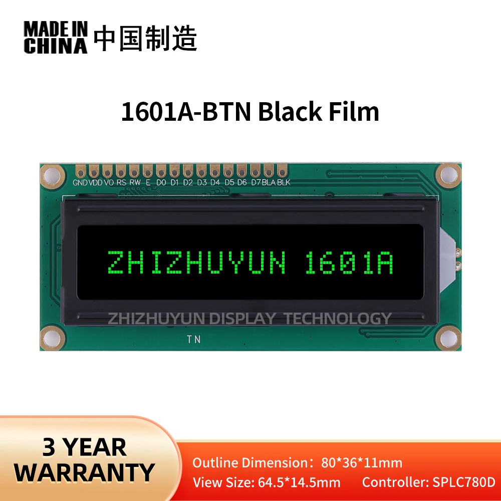 Large Quantity Of Spot Goods 1601A Lcd Display Screen BTN Black Film Green Text English LCD Screen With High Brightness