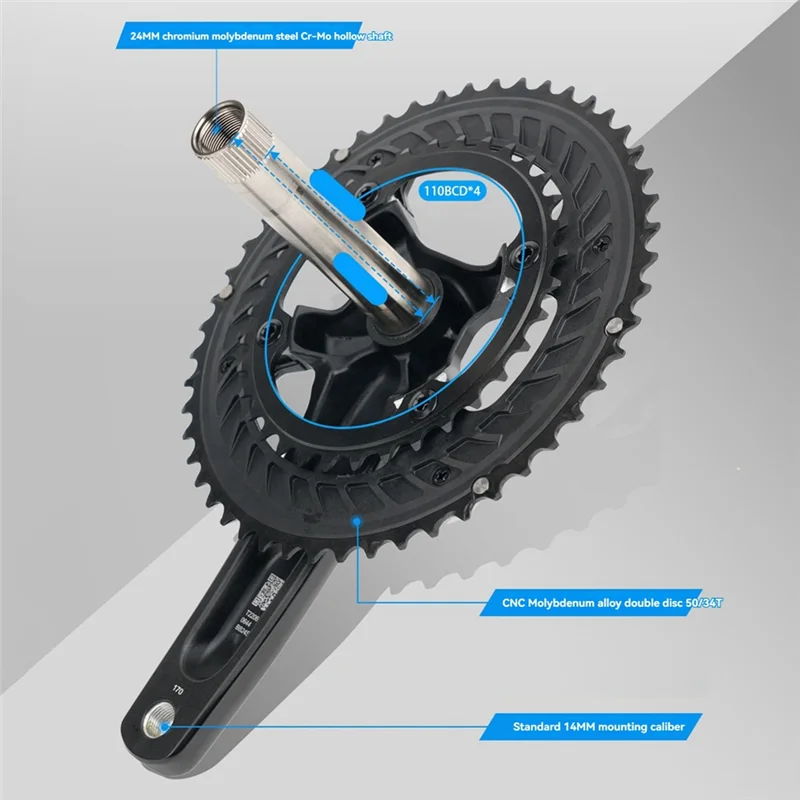 

RIRO R7000R8000 Toothplate 110BCD Aluminum Alloy Double Disc Folding Bicycle Hollow Integral Toothplate 105 Crank