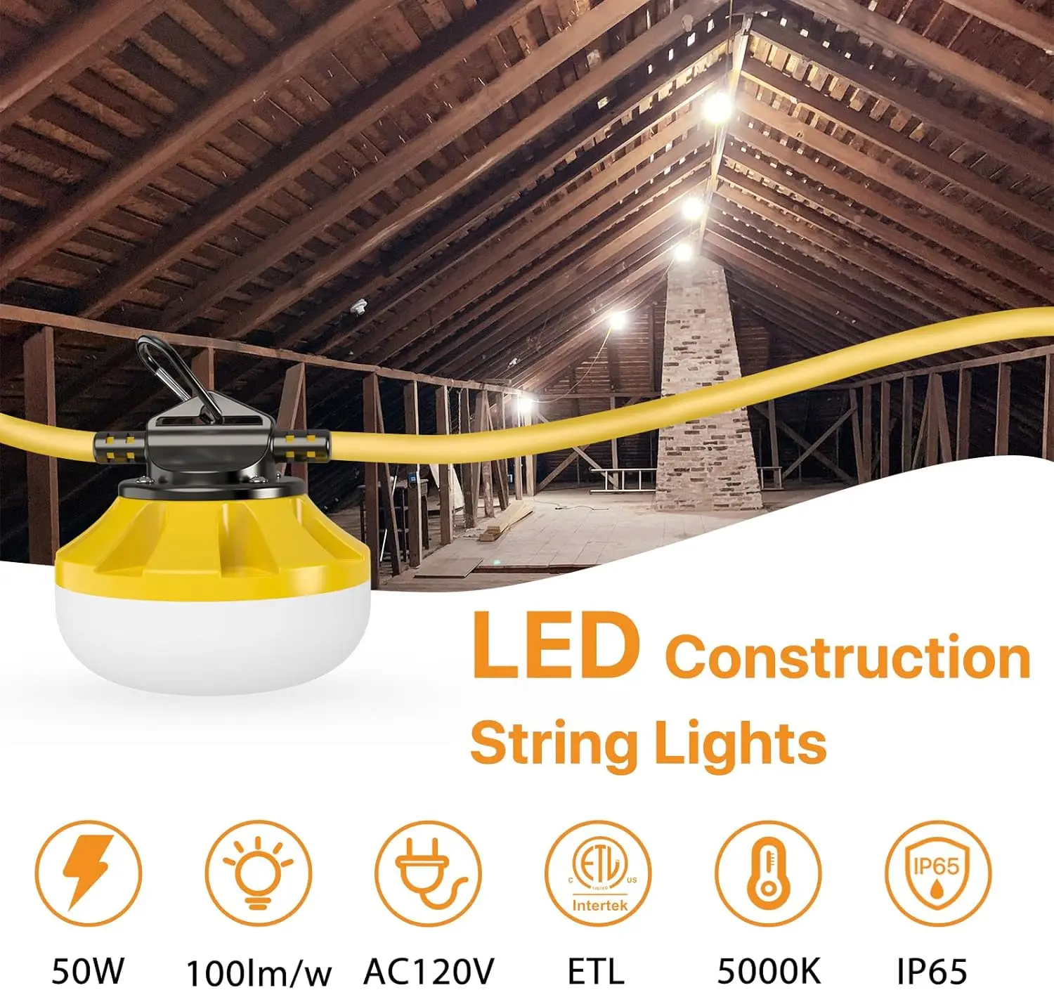Outdoor Lights LED 150FT Waterproof, Shatterproof, Connectable, Vintage Edison Camping Backyard Patio Warm White