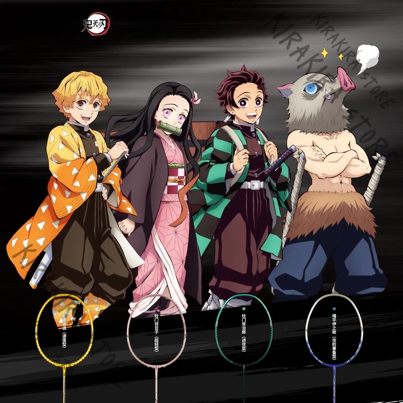 Demon Sayer Kamado Tanjiro Nezuko Azuma Zenitsu Hashibira Inosuke Badminton Racket Anime Child Spy Batt Lore Gifts