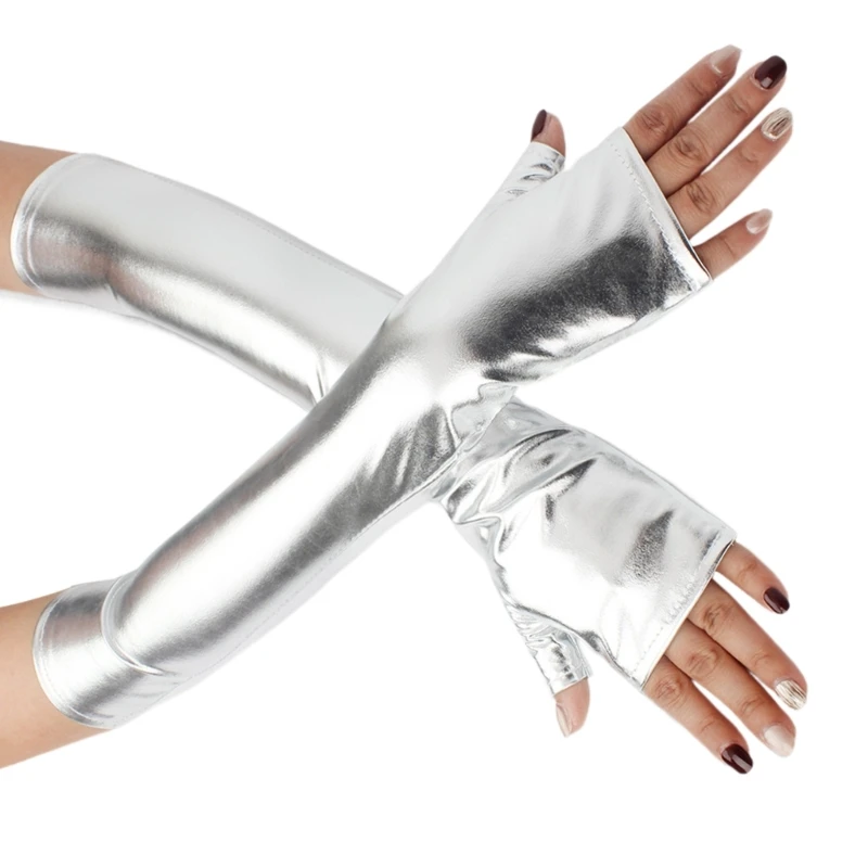 Nightclub Metallic Gloves Party Christmas Half Finger Gloves for Concert