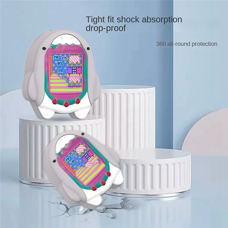 Suitable For Tamagotchi Uni Pet Game Console Silicone Protective Cover Cartoon Shark Accessories