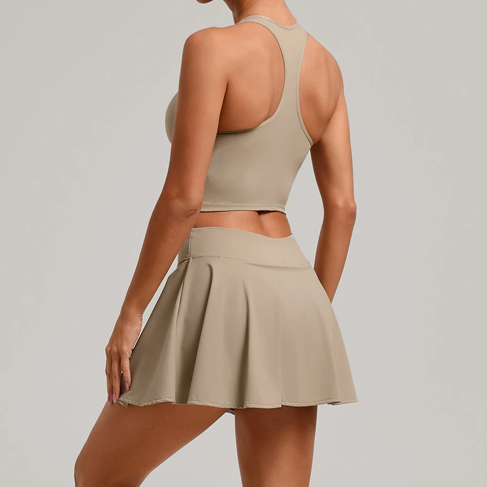 

2PCS Yoga Suit for Women Tracksuit Fitness Gym Clothes Sports Bra Matching Impact Skirt Workout Sets Gym Set Outfit Sportswear