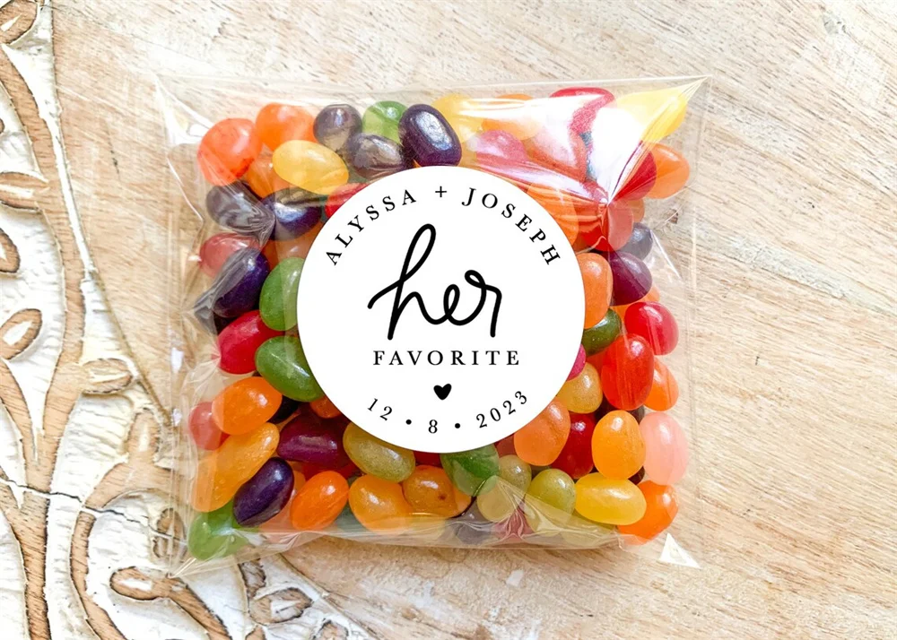 50PCS His and Her Favorite Personalized Stickers || Wedding Candy Favors, Favor Stickers