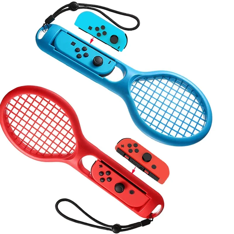 

DroppshipingTennis Racket For Nintendo Switch Joy-Con Controller Accessories Game Mario Tennis Aces Blue and Red New