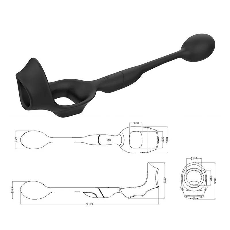BLACKWOLF Soft Vibrating Penis Ring Male Delay Ejaculation Cockring for Couples Dildo Cock Lock Ring Vibrator Sex Toy for Men